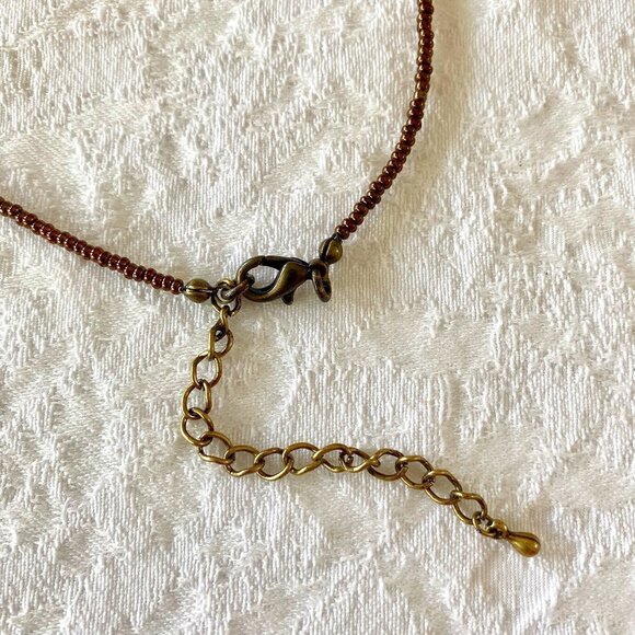 Faceted Petrified Wood Agate and Carnelian Nugget Necklace One of A kind - Picture 5 of 6
